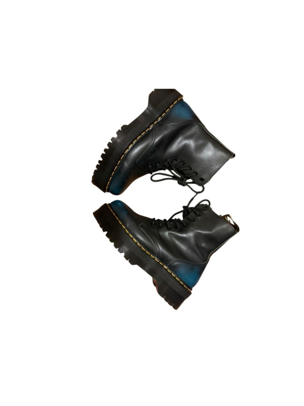 Dr. Martens Jadon Black Blue Platform Boots Size 8